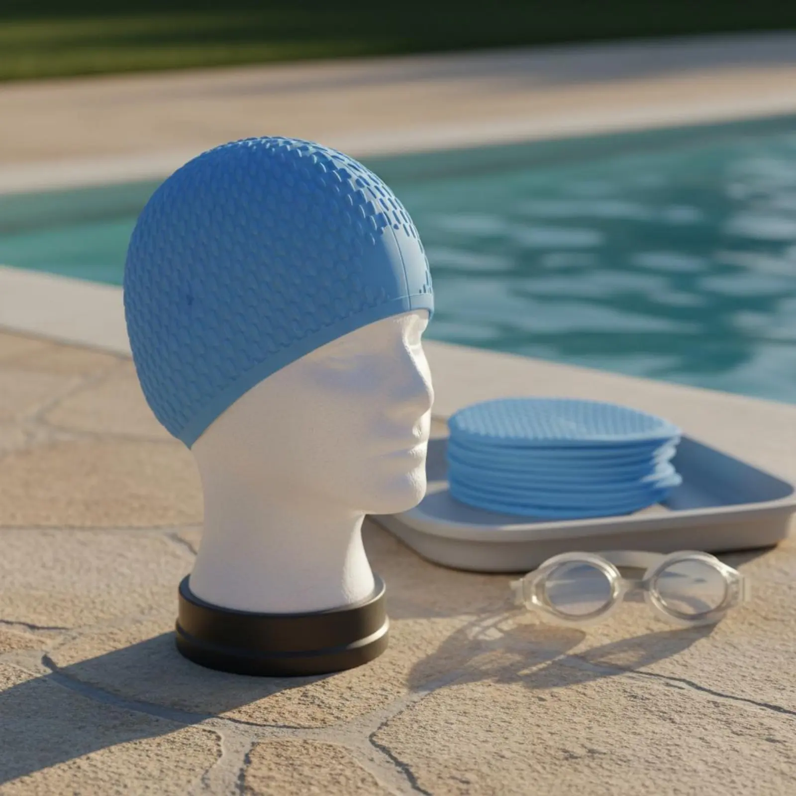 

Silicone Swim Cap Waterproof Bubble Swim Cap Swimming Hat Stretchy Sports Gear Simple to Put on/removed for Women