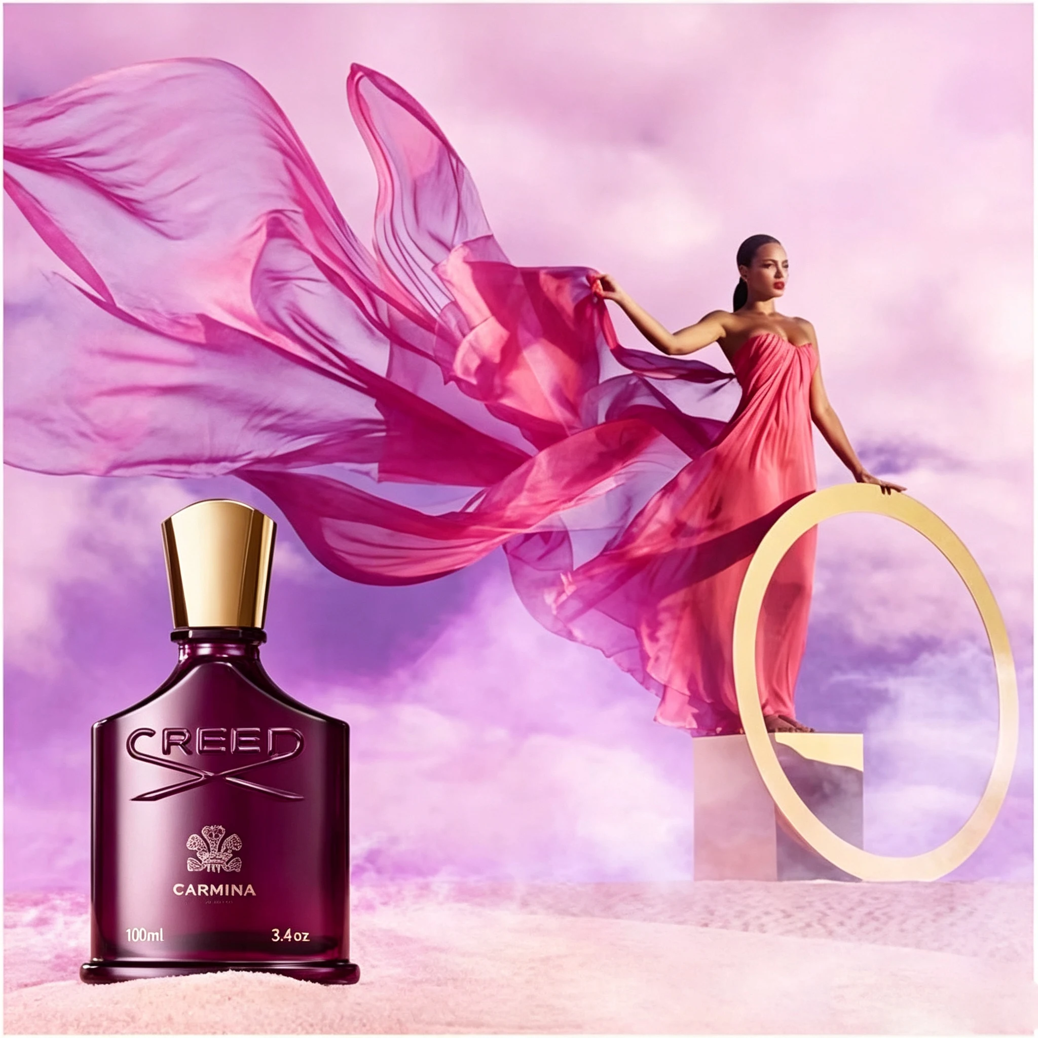 CREED Carmina Amethyst perfume for women, fragrance: oriental flower fragrance, Amethyst bottle body with gold bottle cap, suitable for dinner, dating and gift giving, mature and sweet but not borin.g