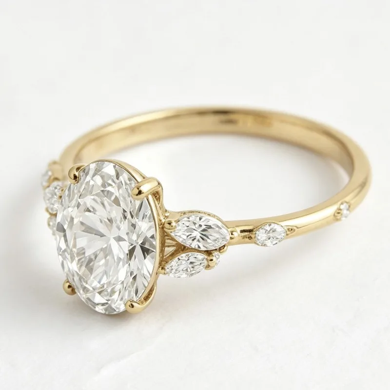 New Egg Shaped Zircon Ring Fashion Hot Sale Sweet Romantic Wedding Engagement Jewelry