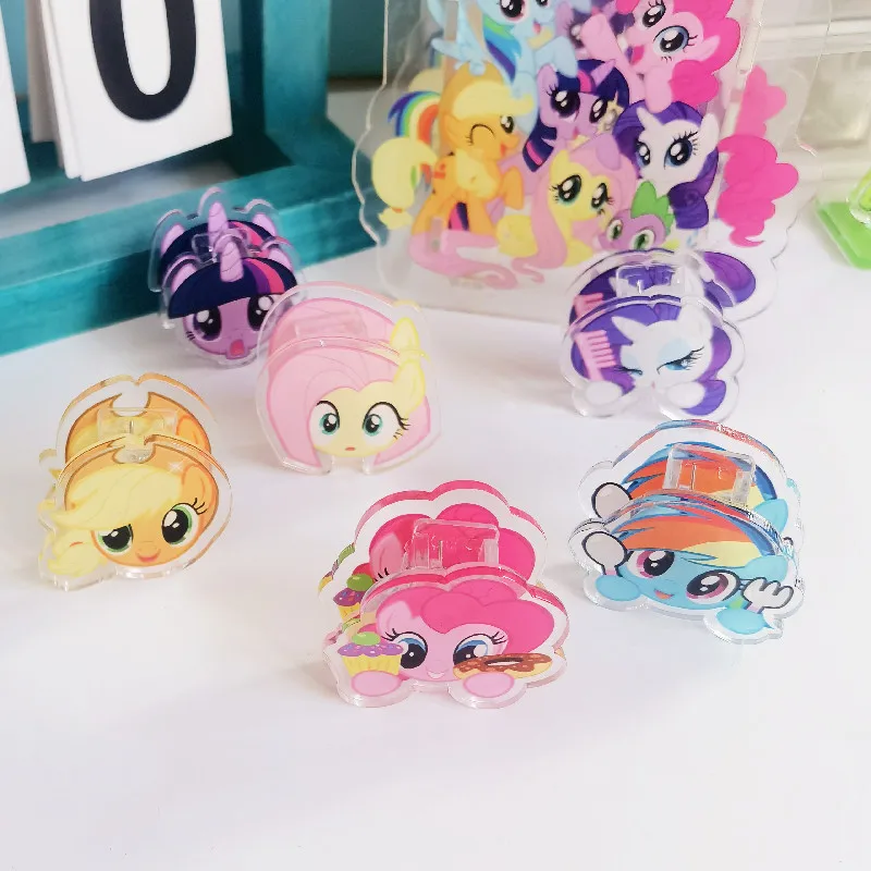 Cartoon Cute My Little Pony Acrylic Double-sided Clips Note Clips Information Book Folder Multifunctional Paper PP Folder Gifts