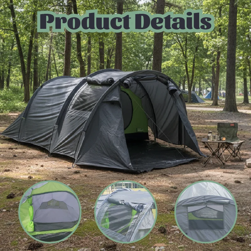 

Просторная переносная палатка-тоннель на 3-4 человека, простая в установке, для групповых приключений и походов