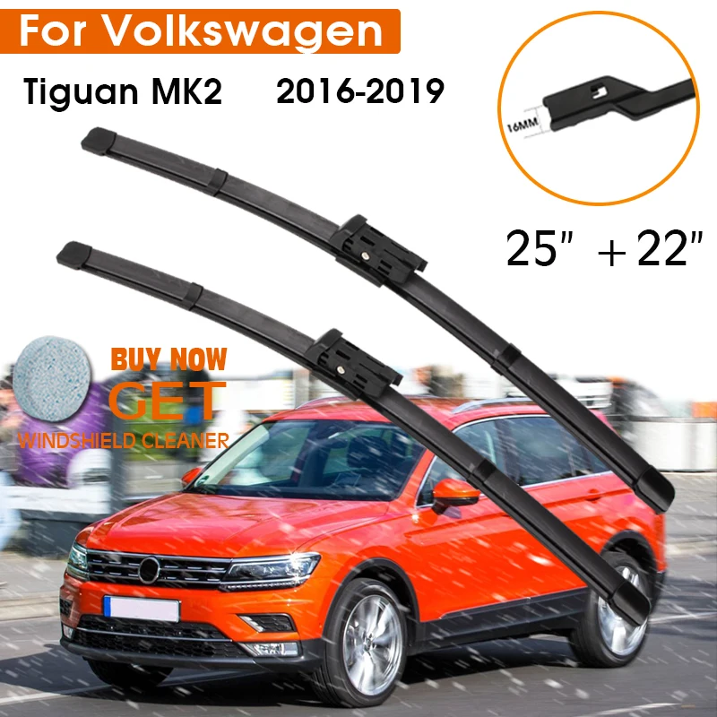 

Car Wiper Blade For Volkswagen Tiguan MK2 2016-2019 Windshield Rubber Front Window Wiper Blade 25"+22" LHD RHD Auto Accessories