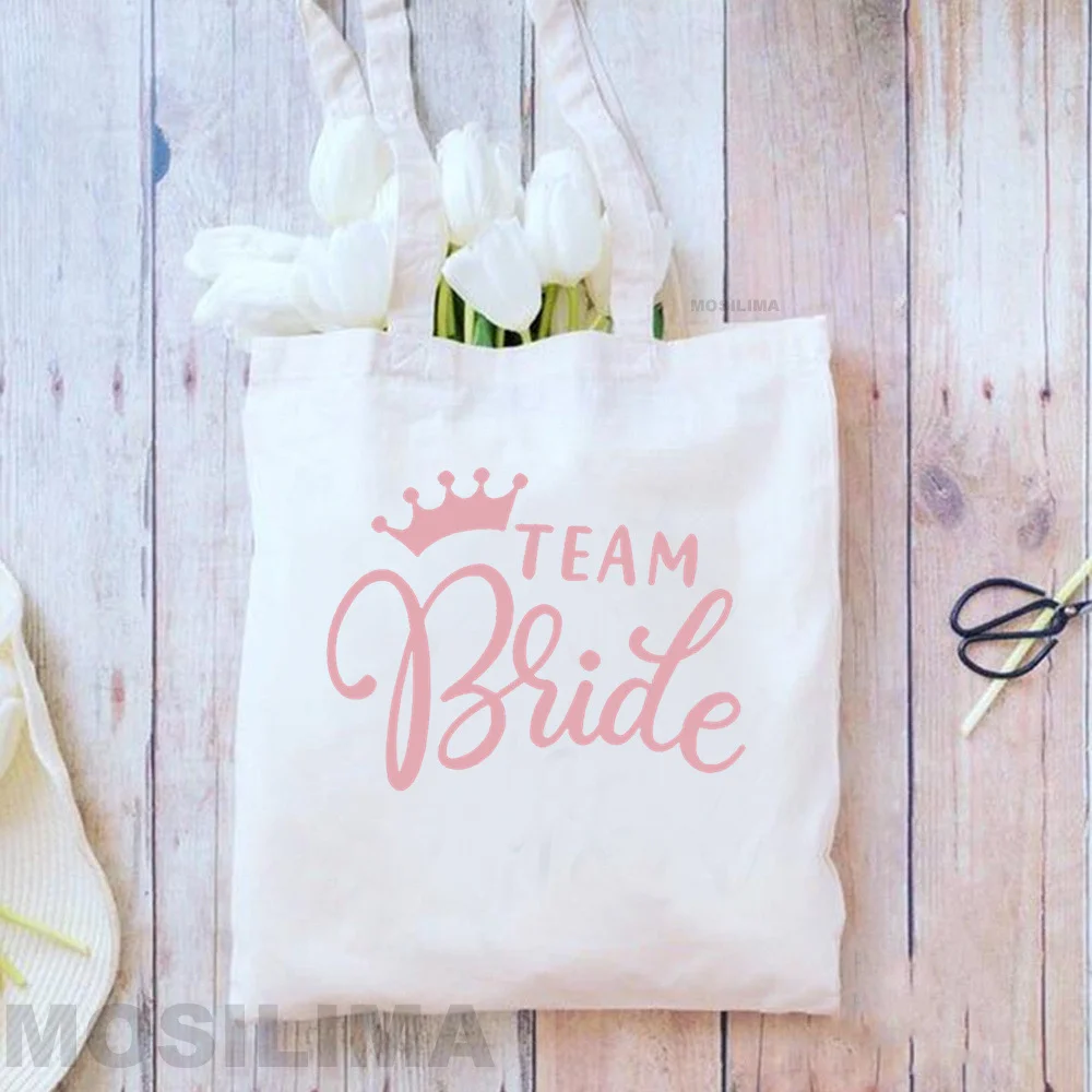 Bachelorette Party Print Einkaufen Leinwand Tasche Hochzeit Weibliche Schulter Tasche Team Braut Bachelorette Frauen Handtasche 35*40CM XX96