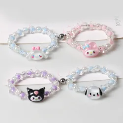 kawaii SanrioAnime Beaded Chain Cute Kuromi  Hello Kitty My Melody Girl Heart Decorative Bead Chain Animation Derivatives Gift