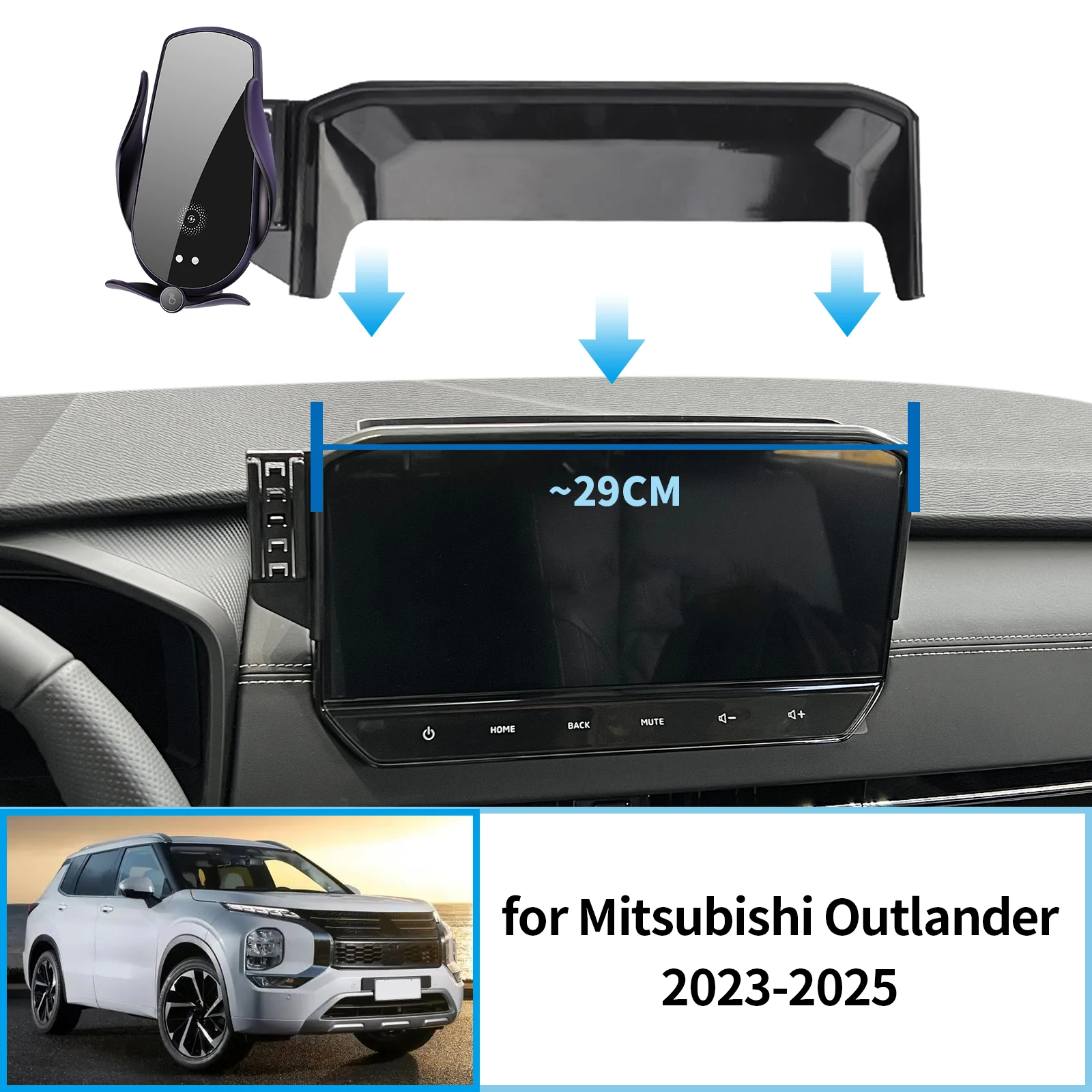 

Car Mobile Phone Holder for Mitsubishi Outlander 2022-2024 (12.25in) GPS Bracket Navigation Stand Auto Accessories