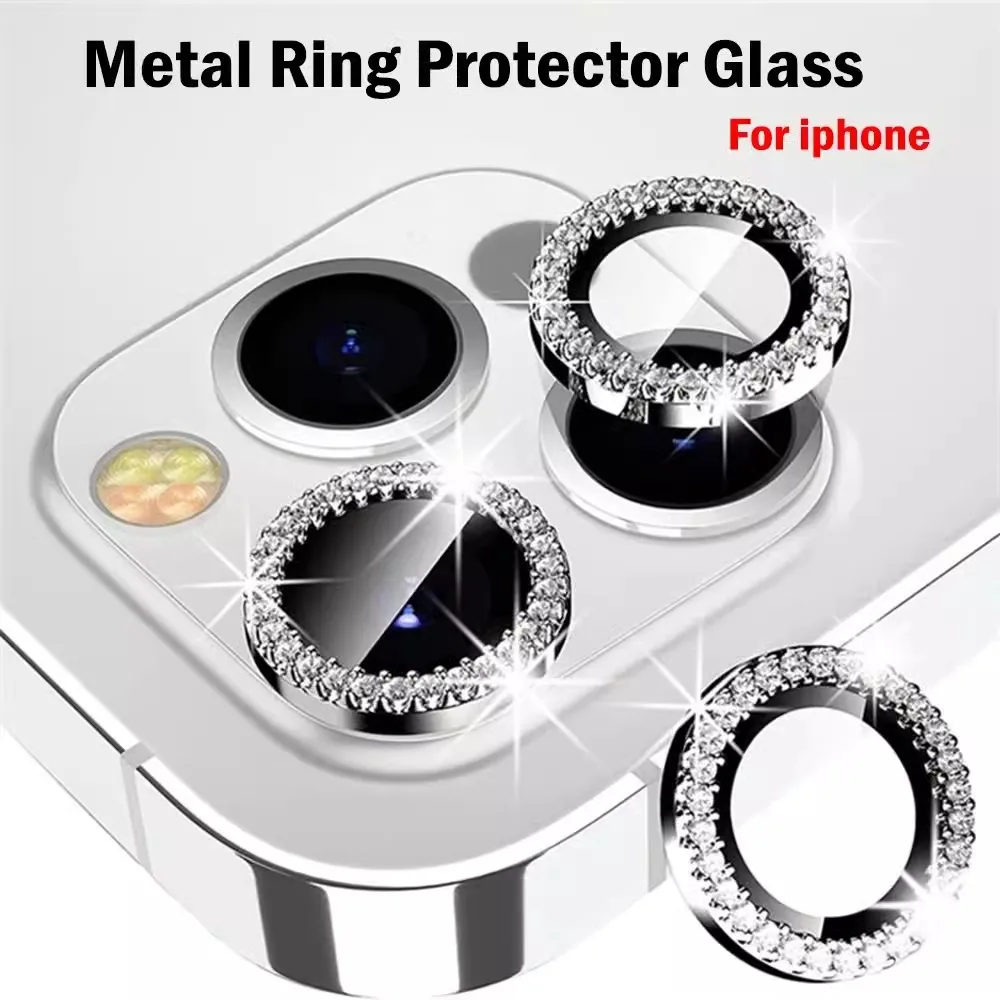 

1-3Pcs Bling Glitter Diamond Camera Lens Protector Case For 17 16 15 14 Pro Max Plus Sreen Protectors Film For IPhone17