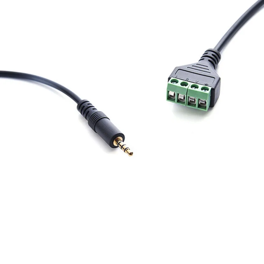 3.5mm TRRS Male to 4-Core Stereo AV 4 Screw Terminal Balun Connector Cable Speaker Cable Adapter view 3