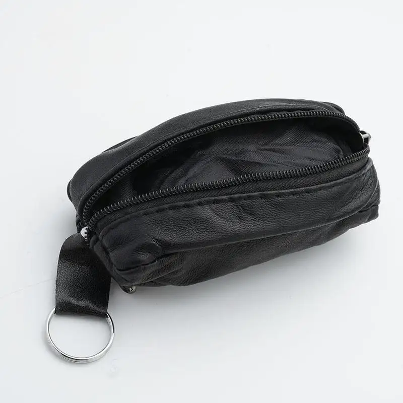 Mini-Reißverschluss-Unisex-Münzbörse, dünner, weicher Leder-Schlüssel- und Kartenhalter, kleine Geldbörse, Geldfach, Portemonnaie ﻿