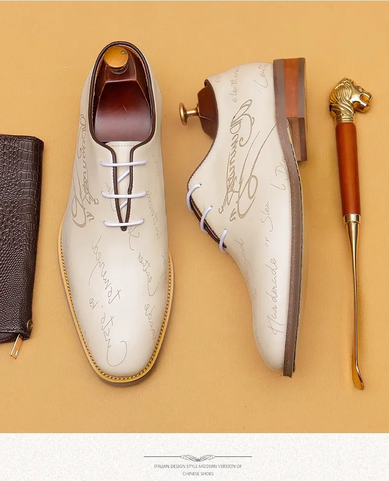 أحذية جلدية جديدة للرجال أحذية أكسفورد للأعمال من الجلد الطبيعي، نمط فستان الزفاف، مقاس كبير 46 #5