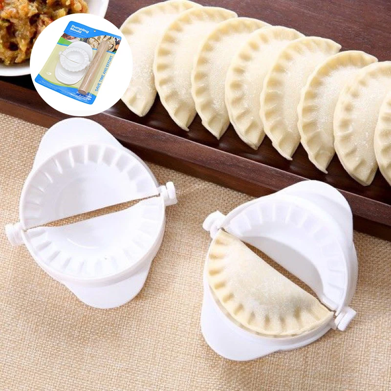 2 Pcs Dumpling Mold Rolling Pin Set Dough Press Pelmeni Wrapper Molds