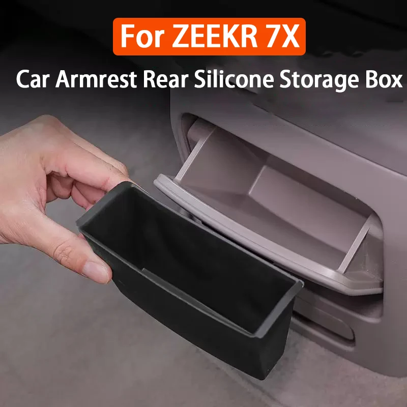 

Car Armrest Rear Silicone Storage Box For ZEEKR 7X Central Control Rear Armrest Storage Box Interior Modification Accessories