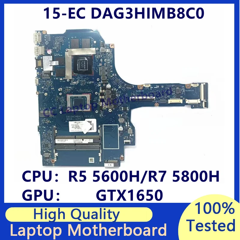 

M43252-601 M43253-601 Mainboard For HP 15-EC Laptop Motherboard With R5 5600H/R7 5800H CPU GTX1650 DAG3HIMB8C0 100% Working Well