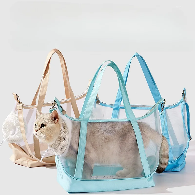 

New Arrival Pet Backpack Breathable Cat Bag Carriers Mesh Portable Cat Backpacks Carrier Large Space for Pets Transport Handbag