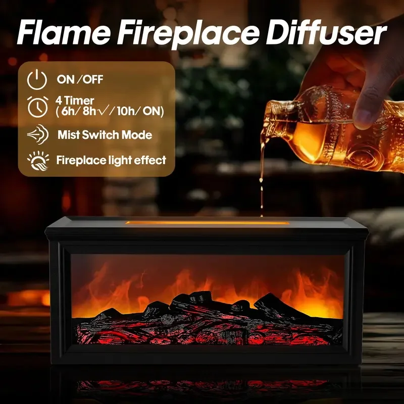 USB-C Essential Oil Diffuser with 7 Color LEDs, 4 Timers, Auto Shut-Off, Remote Control, 9.47oz for Office, Bedroom, Yoga, Fragr