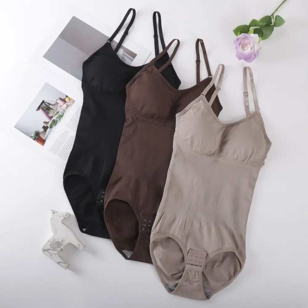 Thong Leotard Women's Shapewear Round Neck Seamless Slim Fit Bodysuits Butt Lifting Tummy Control Compression Jumpsuit Exercise