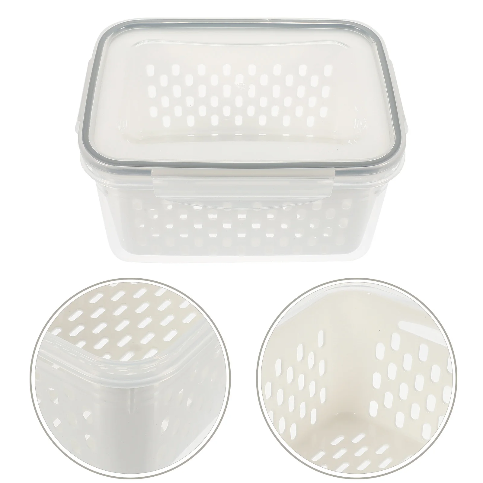 

1 set 1 Set Of Refrigerator Organizers Built-In Drain Baskets Large Capacity Food Storage Containers Space-Saving Multifunction