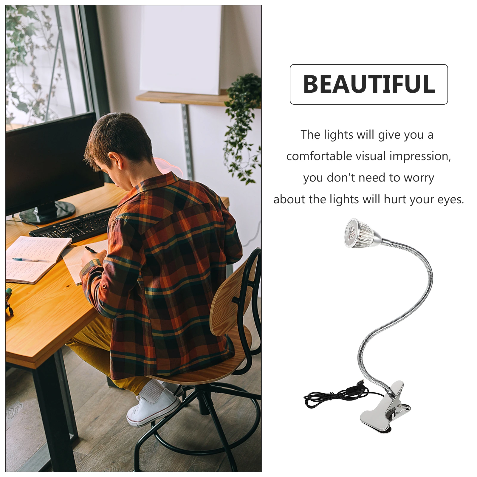 

Usb Clip Lamp Adjustable Led Reading Light Bedside Dorm Study Eye Protection Clip-On Table Lamp Night Light