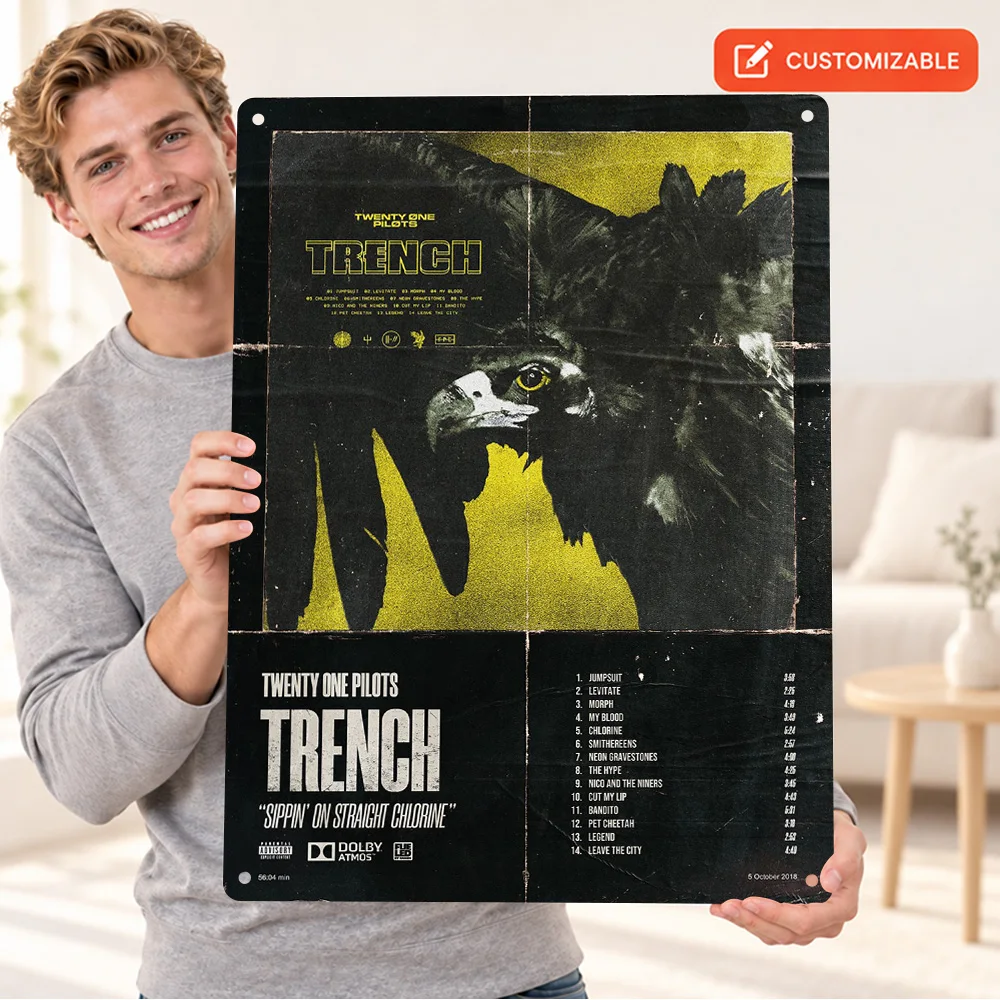 Twenty One Pilots Trench Music Album Printed Poster Customized Aluminum Metal Sign Contemporary Design Wall Art For Home Office