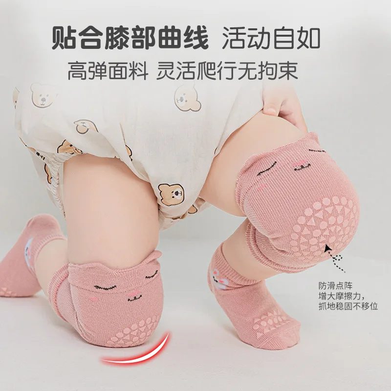 2Pcs/Set Baby Knee Pads+Socks Solid Anti-Slip Kids Crawling Safety Floor Sock KneeCap Infant Protector Toddler Leg Warmer Gifts