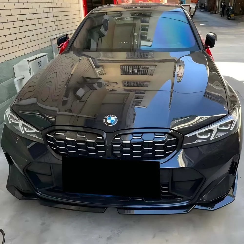

For BMW G20 G21 M-Sport 320i 325i 330i 320d M340i LCI 2022-2024+ Black Car Front Bumper Splitter Lip Spoiler Diffuser Body Kits