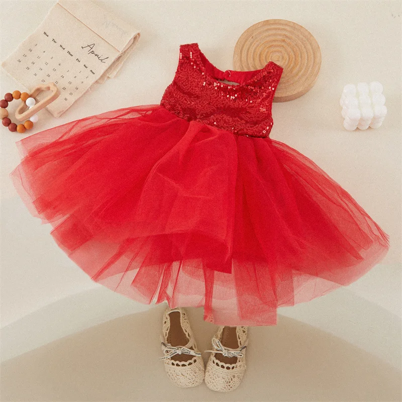 Tregren 1-5Y Toddler Girls Princess Dress Back Heart Hollow Out Birthday Party Dress Ball Gown Tutu Tulle Formal Pageant Dresses