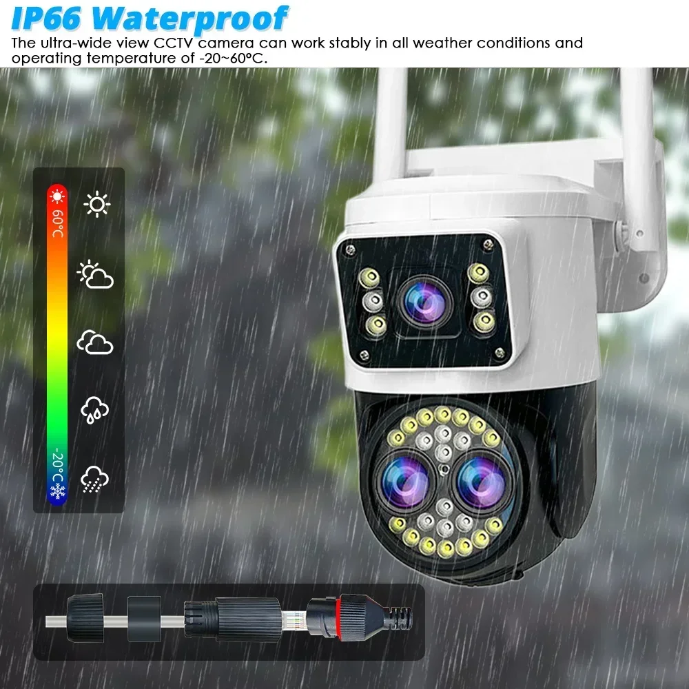 Imagem -04 - Câmera de Vigilância sem Fio ao ar Livre Câmeras ip Smart Home Security Wifi Lens Ptz Zoom 10x Yoosee Cctv 6k 12mp