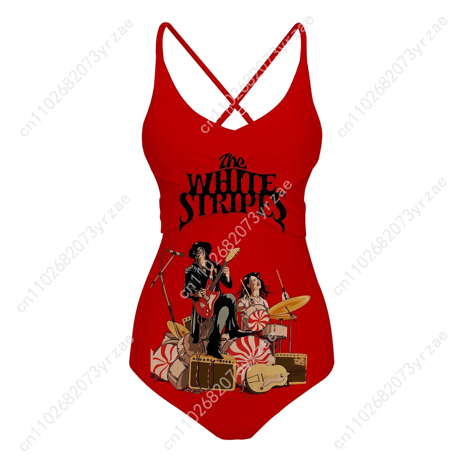 The White Stripes Women Sling Swimsuits Personalized Sexy Swimwear Pool Party Beach Bikini Summer Holiday Custom Bathing Suits