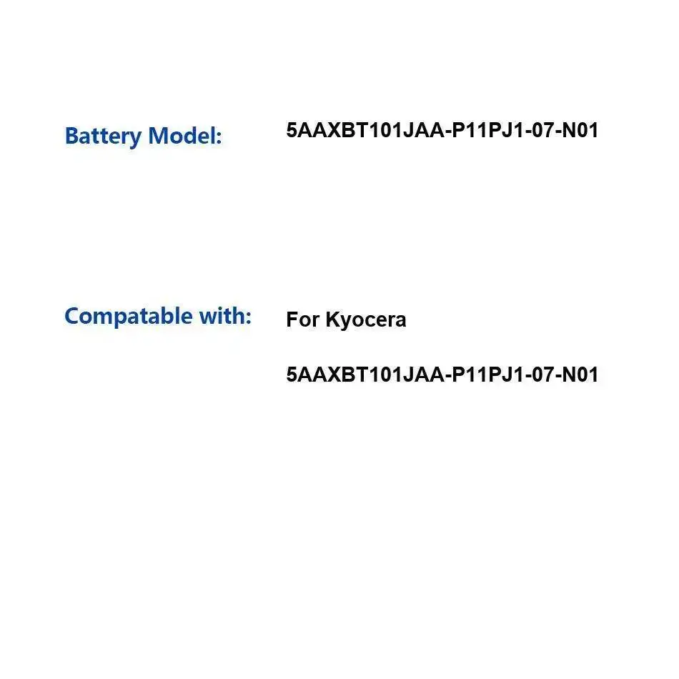 

For Kyocera 5AAXBT101JAA-P11PJ1-07-N01 Mobile Phone Battery 2600Mah Lightweight
