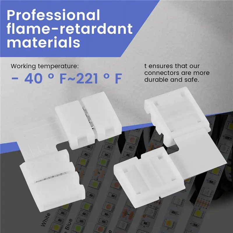AT29-LED Light Strip Connectors 4 Pin RGB LED Lights Connectors,Gapless Connectors,L Shape Connectors For SMD 5050 LED Strip