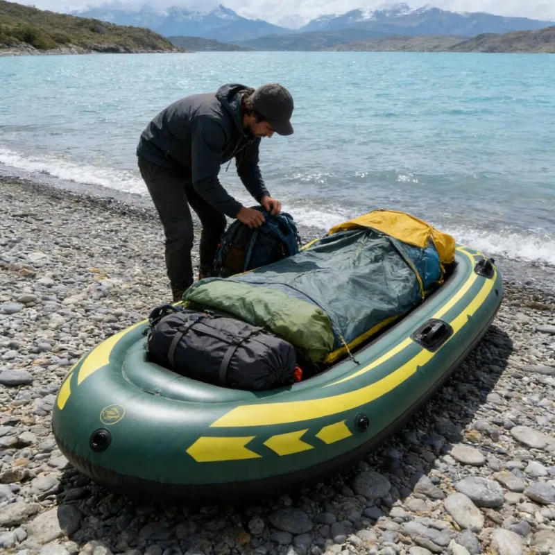 Wholesale inflatable pontoon boat, stable inflatable fishing boat for fishing and recreational rafting
