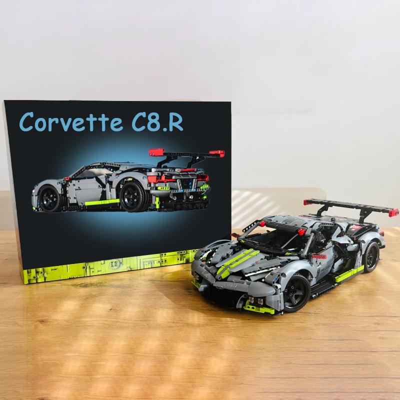 

MOC Technical Corvette C8.R Champions Car Super Racing Model Building Blocks Speed Vehicle DIY Assembly Kids Toy Birthday Gifts