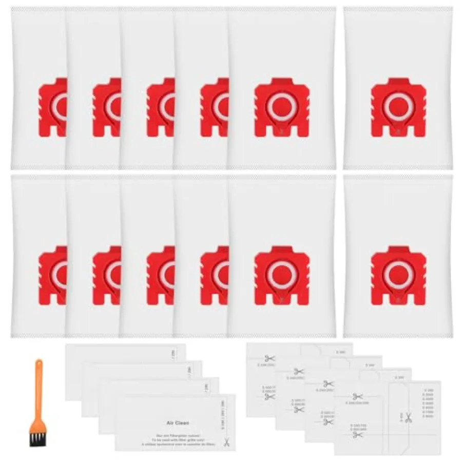 12 Pack FJM 3D Dust Bags For Miele Hoover Hyclean Pure FJM Vacuum Cleaners Comp…