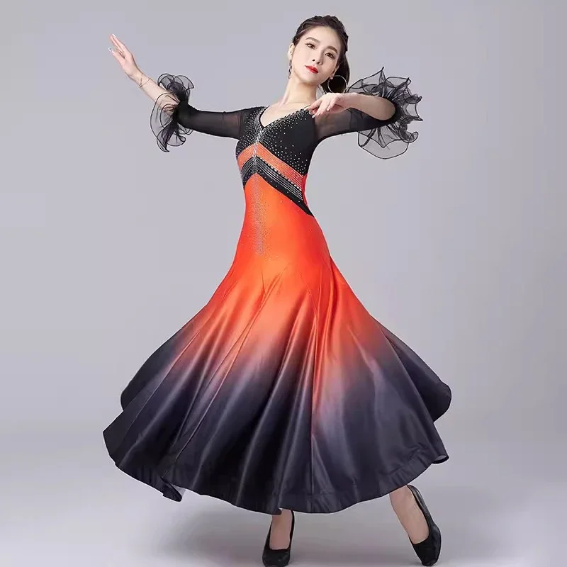 

Standard Waltz Dancing Dress Clothes Big Swing Modern Practice Costumes 2023 New Competition Women Ballroom Dress Stage Wear