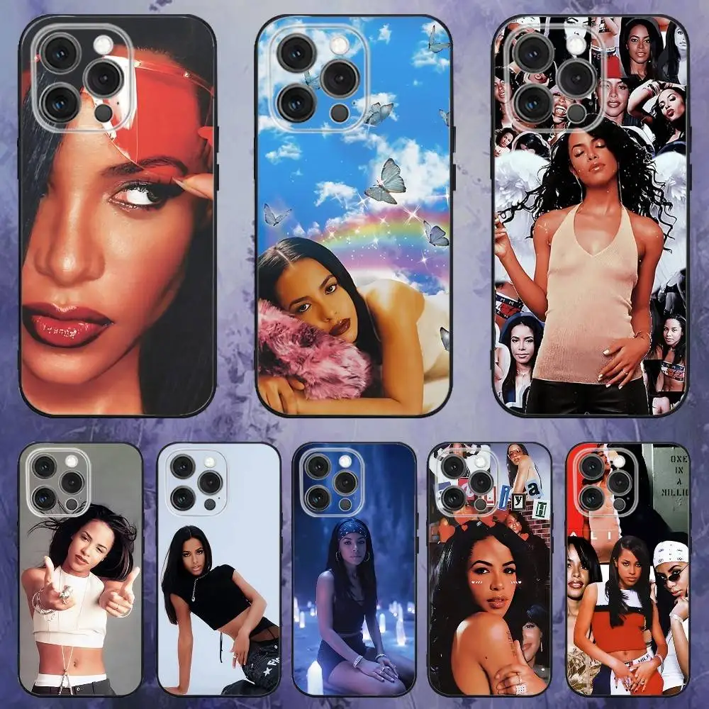 

Singer A-AaliyahS hip pop Phone Case For iPhone 17,16,15,14,13,12,Pro,Max,Plus,E,SE4,Air,Mini Black Soft Box