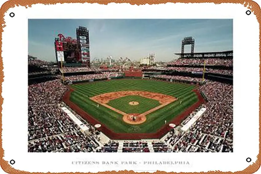 Metal Tin Sign 8 X 12 Inch - Citizens Bank Park, Philadelphia - Poster Metal Plaque Cafe, Bar, Home Wall Decor, caizhi800687