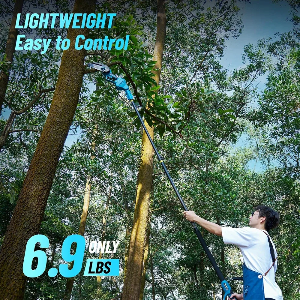 SEESII 6 ''منشار كهربائي بدون فرش منشار فرع عالي 2.8 متر تمديد القطب قضيب أدوات تشذيب الحدائق لبطارية ماكيتا 18 فولت