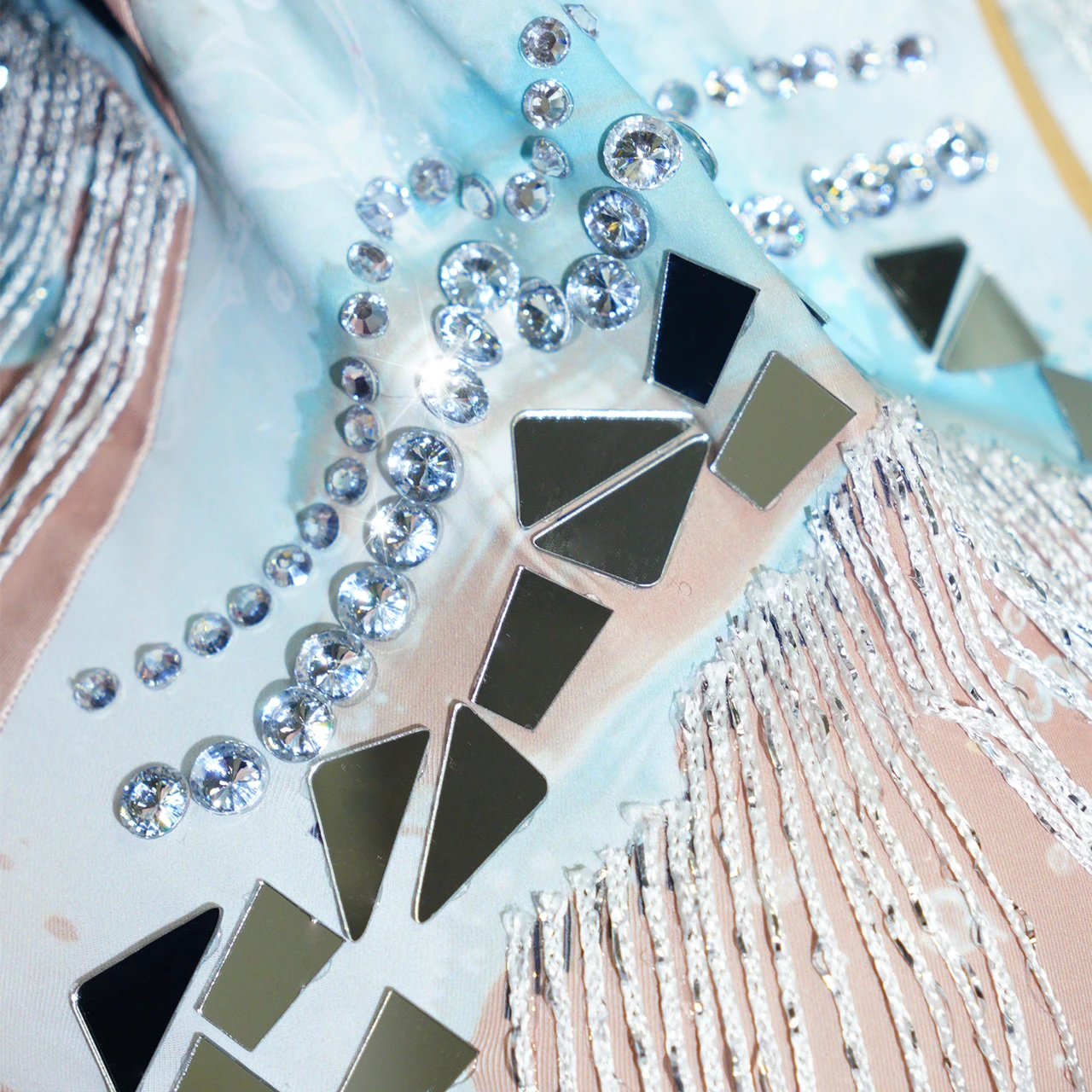 Luxurious Pendant Tassel Bodysuit New Shiny White Mirrored Bodysuit Party Birthday Club Party Drag Queen Singer Dance Costume view 5