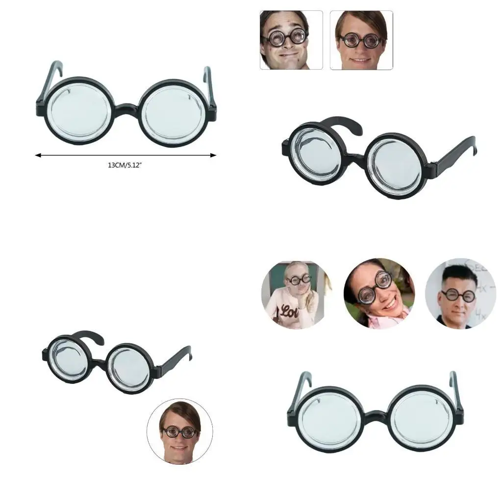 

39BB Halloween Glasses Round Frame Funny Eyeglasses Cosplay Party Costume Accessories