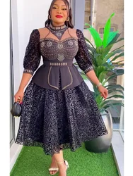 Plus Size African Wedding Party Dresses for Women 2026 New Dashiki Ankara Evening Gown Elegant Turkey Outfit Robe Africa Clothes