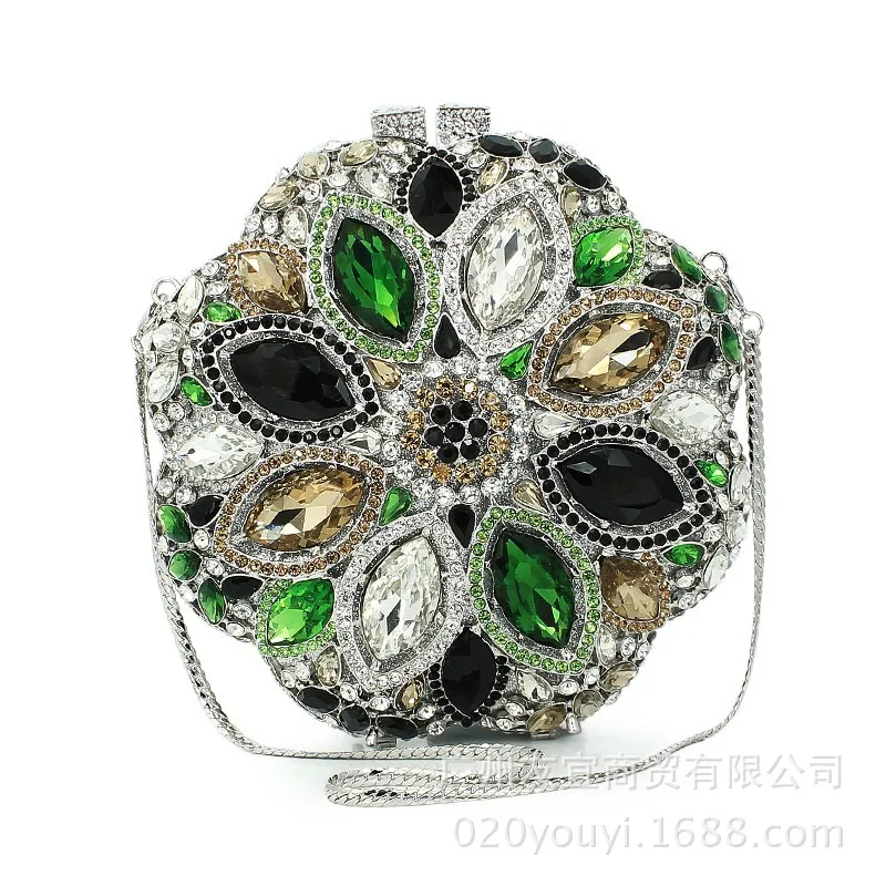 

Сумка для ужина, инкрустированная бриллиантами, классический клатч с полыми кристаллами и бриллиантами, разноцветные вечерние сумки Pochette Elegante Da Cerimonia