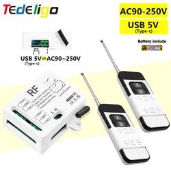 433Mhz Universal Wireless Remote Control AC110V 220V Relay 2CH Module Receiver AB Transmitter For Garage Door Gate Motor Light