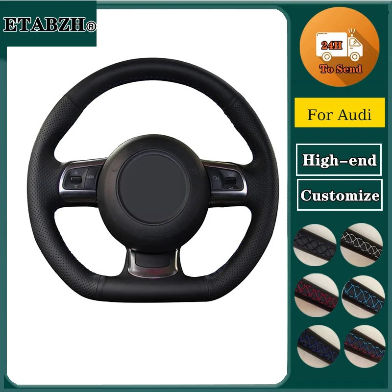 

Customized DIY Car Steering Wheel Cover For Audi A3 S3 (8P) Sportback R8 TT TTS (8J) Leather Braid For Steering Wheel