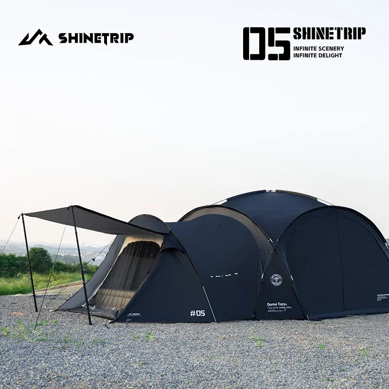 

ShineTrip Outdoor Silver Coated Canopy Rainproof And Sunscreen Self-driving PU3000MM Waterproof Camping Sunshade Tent Dome