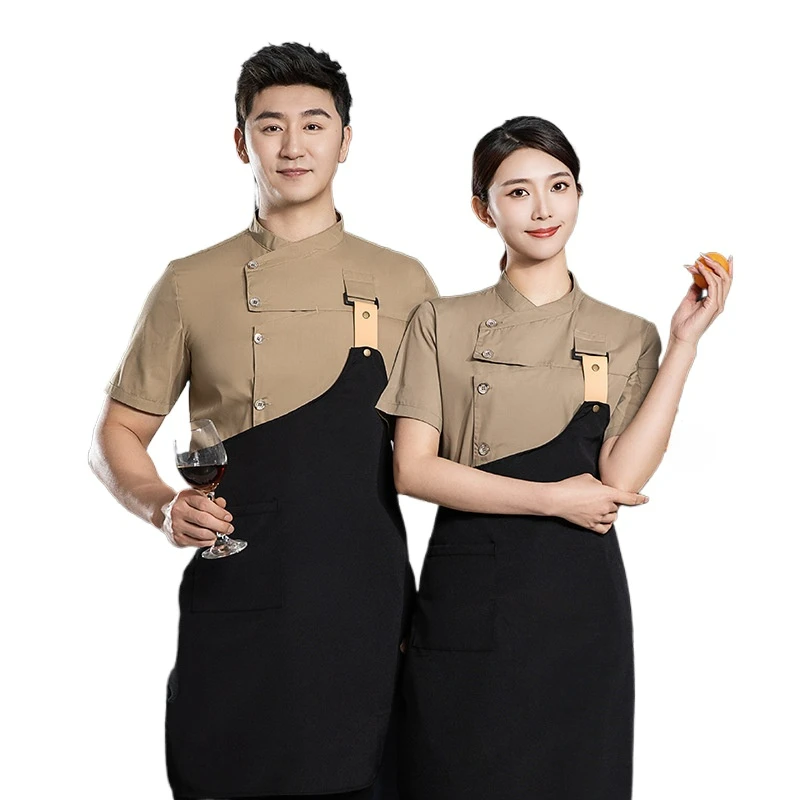 مجموعة زي الشيف للرجال والنساء في مطعم الفندق وسترة النادل ومريلة