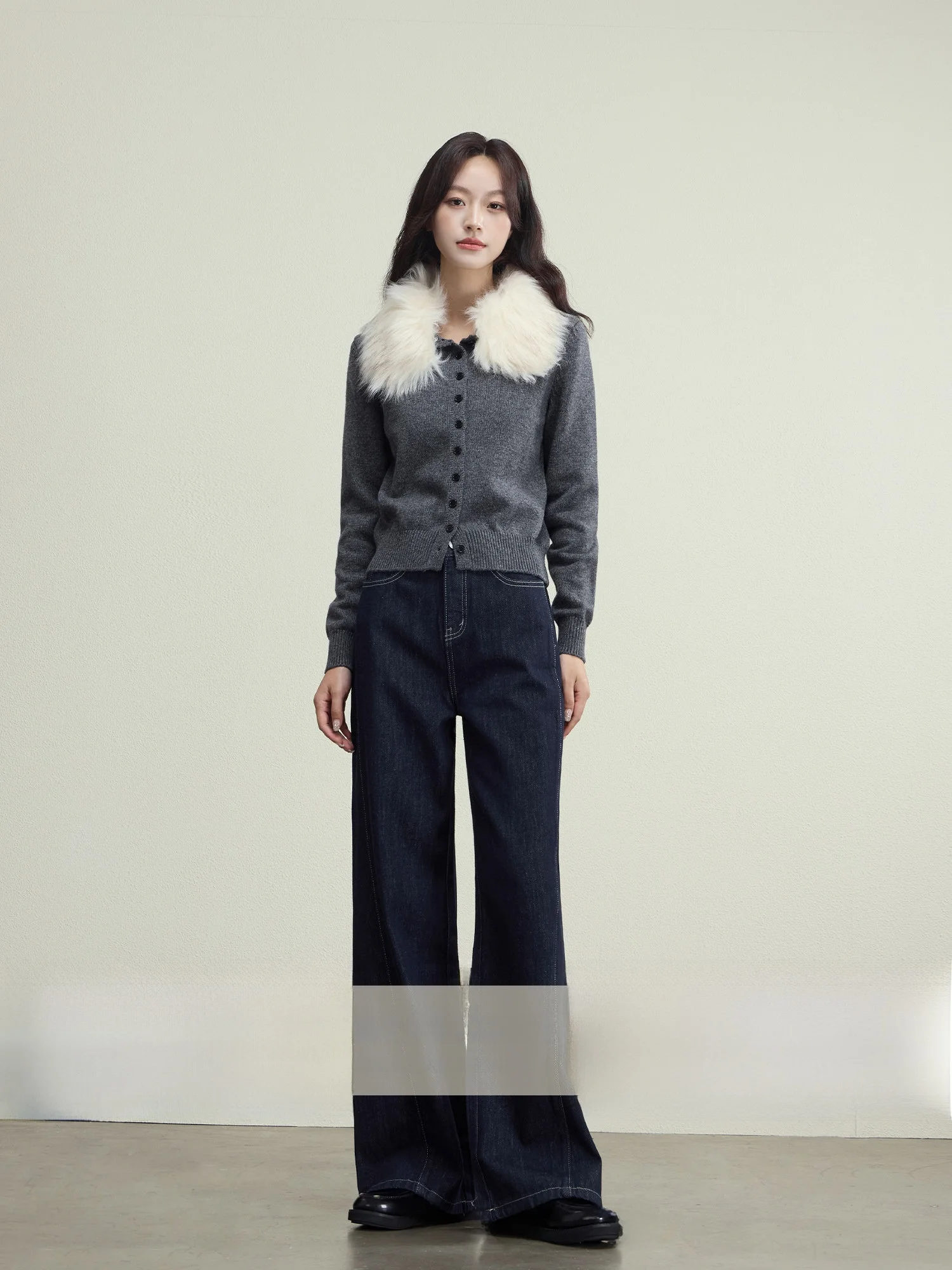 

Новые женские джинсы с широкими штанинами и высокой талией, свободного кроя, прямого кроя, осенне-зимние, из денима...