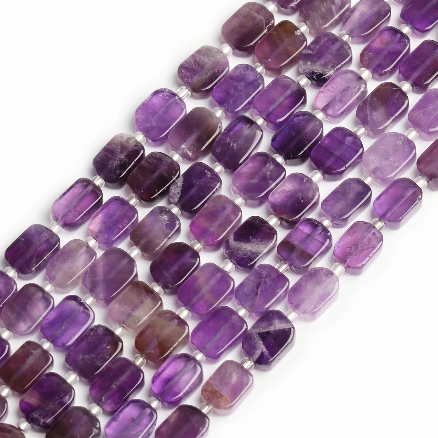 8x12mm AAA Rectangle Amethyst Beads Natural Stone Irregular Spacer Beads For Jewelry Making DIY Charms Bracelets Accessories