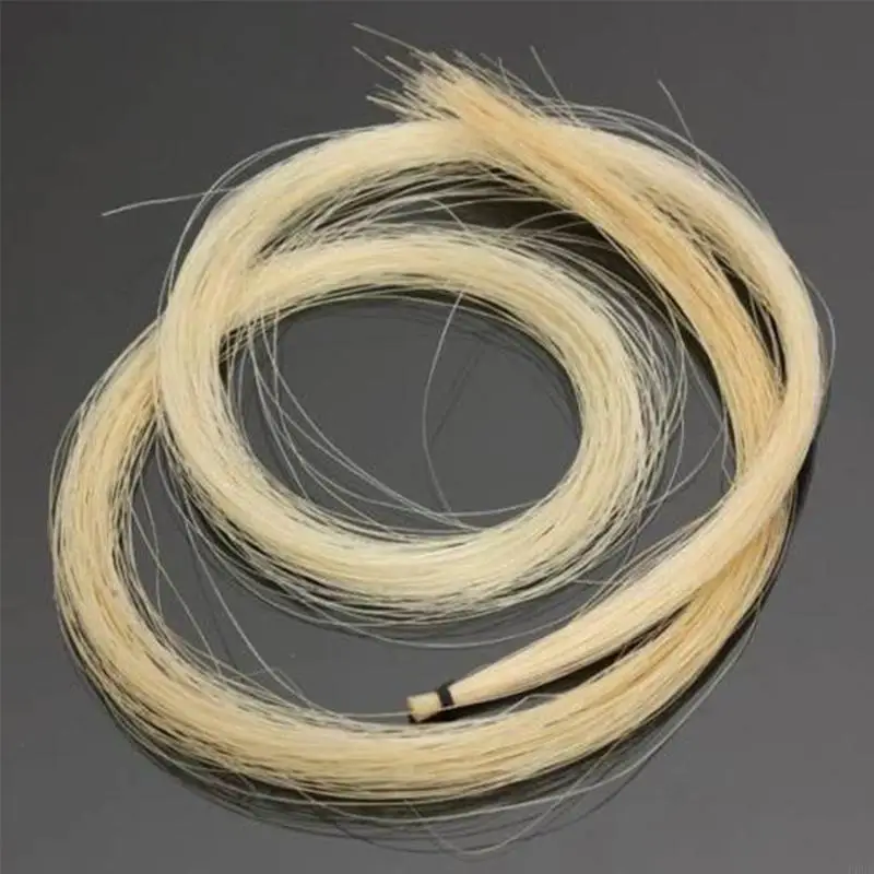 P0UB 1pc 79cm Natural White Horse Hair Erhu Bow Hairs Musical Instrument Parts