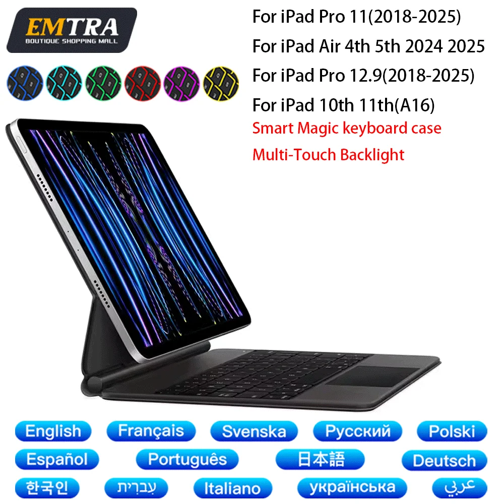 

Magic Keyboard for ipad Por 11 10.9 inch Air 4 5 for iPad 11th 10th Generation Pro 12.9inch 6th 5th 4th 3rd Magnetic Smart Cover