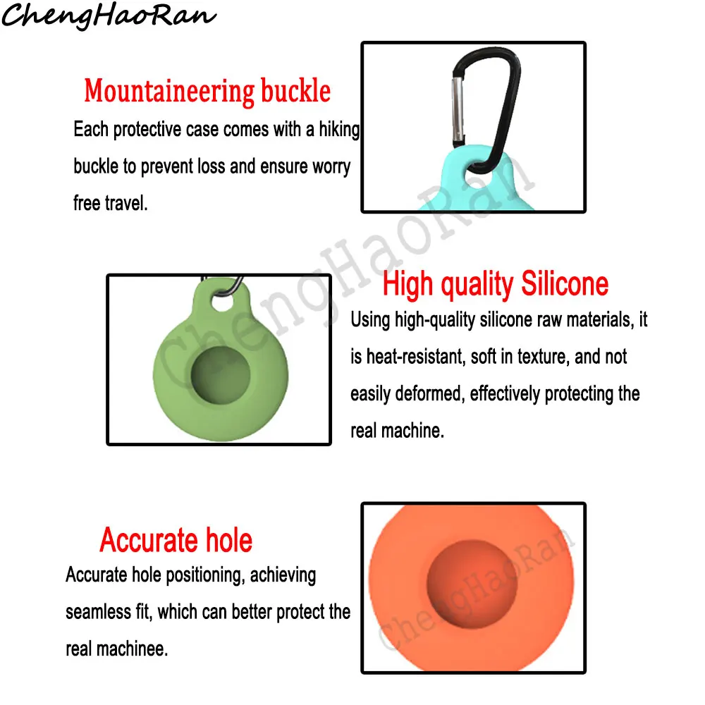 1 Pc For Airtag Silicone Anti-scratch Anti-lost Sleeve Protective Shell Cover Keychain Phone Bag Airtag Tracker Soft Cover Parts