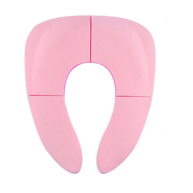 Folding Travel Toilet Seat For Toddlers - Portable & Secure Potty Training Seat, Non-Slip Suction Cups Pink Durable 35 X 29Cm